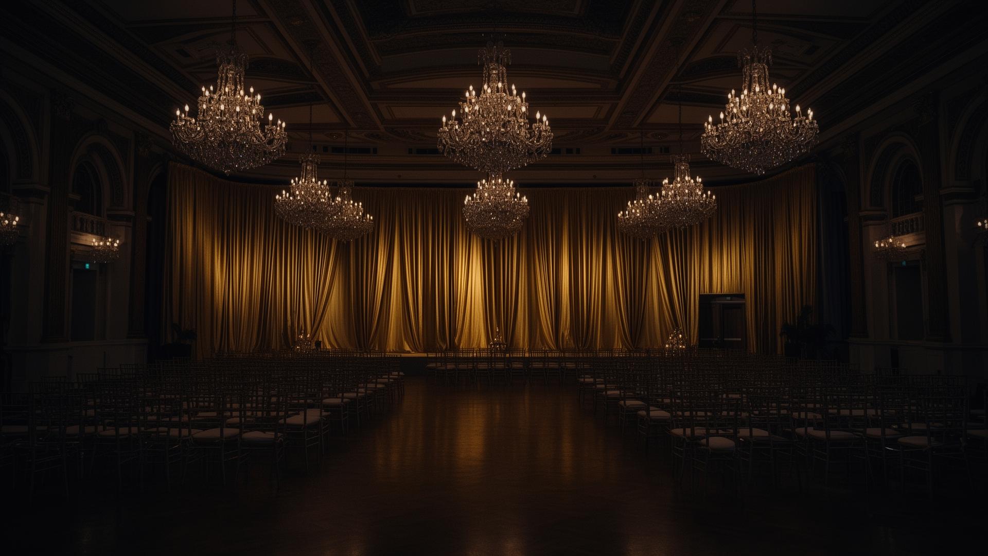 Luxury wedding ballroom production with custom lighting and floral decor in Dubai by G9 Events